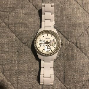White Plastic Fossil Watch